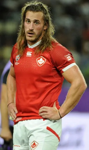 Canada Rugby Canadian rugby player looks exaspiratedly at the camera during the RWC 2023
