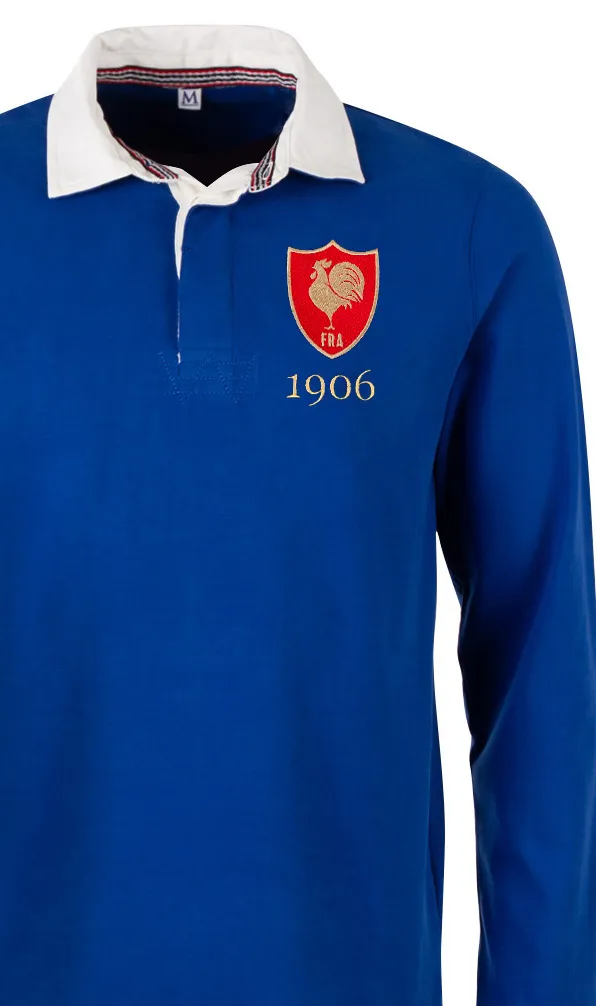 France Rugby Classics A classic rugby shirt in royal blue with the French rugby crest embroidered on the chest