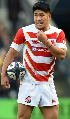Japan Rugby Japanese player takes a rest whilst facing off against Scotland in the Summer Tours