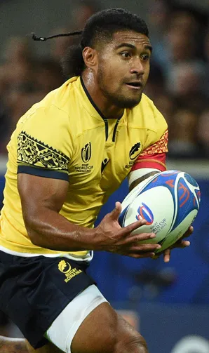 Romania Rugby Romanian rugby player catches a critical pass during a game in the RWC 2023