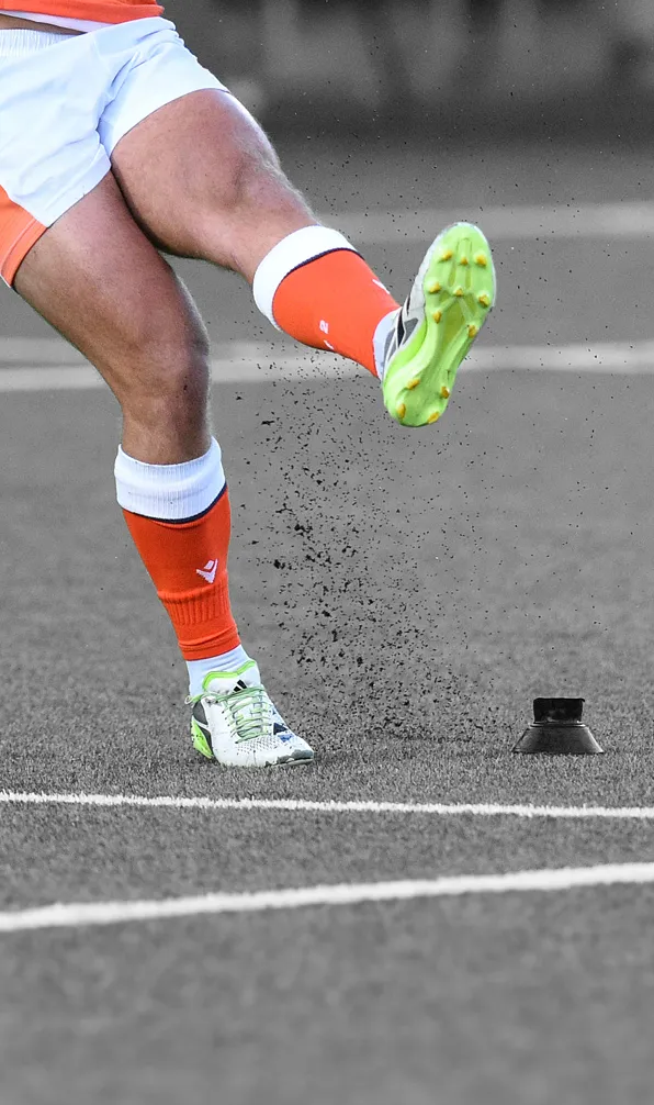 Close up image of Edinburgh kicker wearing Adidas Rugby Boots