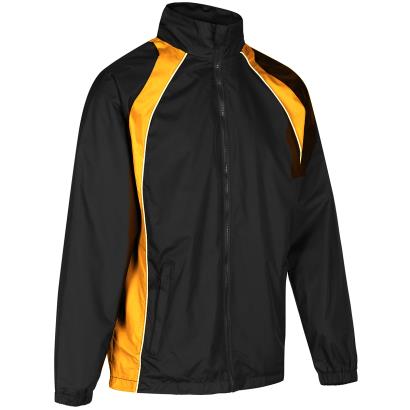 Unbranded Teamwear Elite Showerproof Jacket Black/Amber Kids - Front