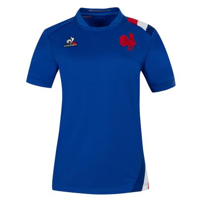 Le Coq Sportif France Womens Home Rugby Shirt - Short Sleeve - Front
