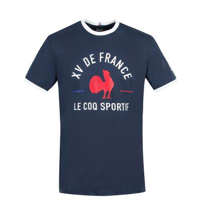 Le Coq Sportif France Mens Fanwear Tee - Dress Blue - Front