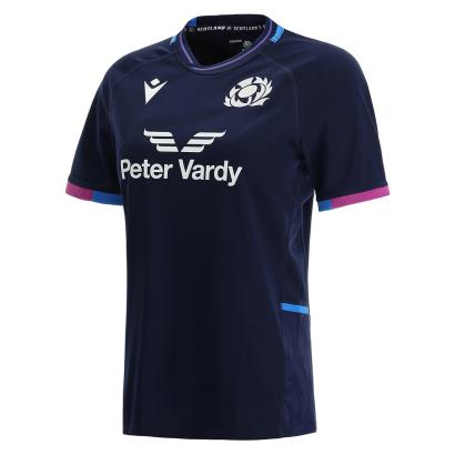 Macron Scotland Womens Poly Home Rugby Shirt - Short Sleeve - Front