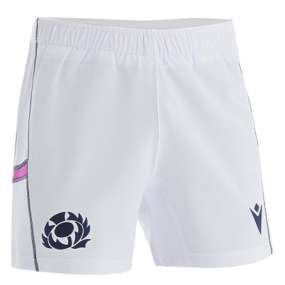 Macron Scotland Kids Home Rugby Shorts - White - Front