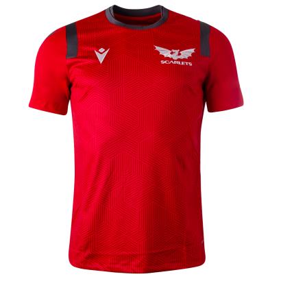 Macron Scarlets Mens Gym Tee - Red - Front
