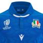 Italy Mens Rugby World Cup 2023 Home Rugby Shirt - Short Sleeve - Italy, RWC23 and Macron Logos