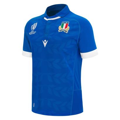 Italy Mens Rugby World Cup 2023 Home Rugby Shirt - Short Sleeve - Front