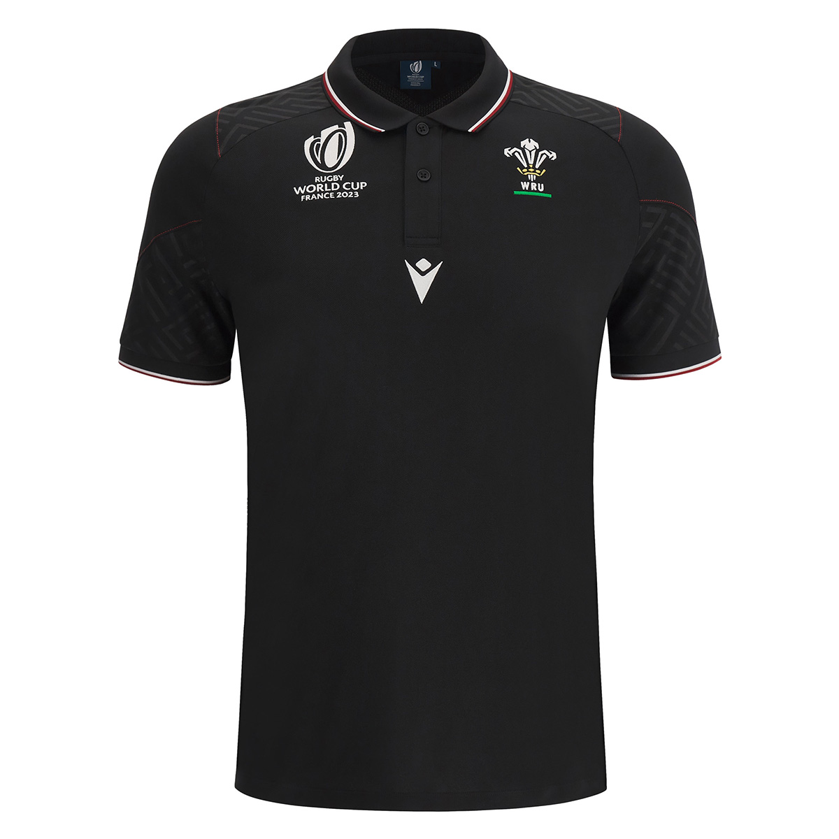 Wales Mens Rugby World Cup 2023 Travel Polo - Black | rugbystore