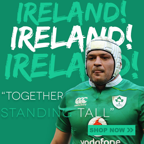 Buy the official Ireland rugby replica shirt and kit made by Canterbury
