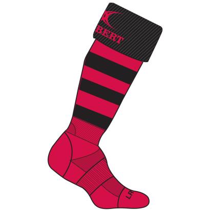 Gilbert Teamwear Kryten II Socks Red/Black - Front