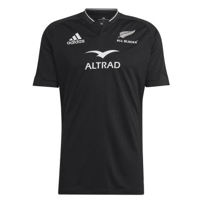 All Blacks Mens Home Rugby Shirt - Short Sleeve Black 2023 - Front