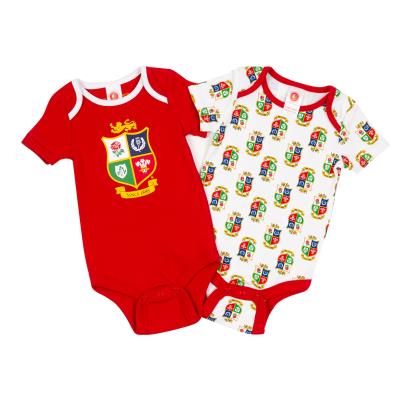 Brecrest Baby British & Irish Lions Twin Pack of Bodysuits - Red - Front