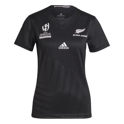 New Zealand Womens Black Ferns Rugby Shirt - Black Short Sleeve 