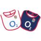 Brecrest Babies England 2 Pack of Bibs - White and Red - Front
