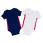Brecrest Babies England 2 Pack of Bodysuits - White and Navy - Back