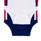 Brecrest Babies England 2 Pack of Bodysuits - White and Navy - Poppers