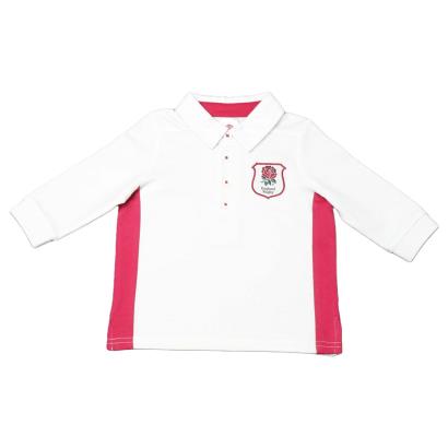 Brecrest Babies England Classic Rugby Shirt - White Long Sleeve 