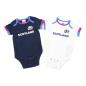 Brecrest Babies Scotland 2 Pack of Bodysuits - Navy and White - Front