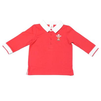 Brecrest Babies Wales Classic Rugby Shirt - Red Long Sleeve - Fr
