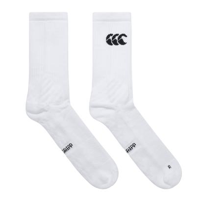 Canterbury Adults Mid Calf Grip Socks - Bright White - Flat Sock