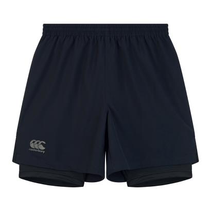 Canterbury Mens 2 in 1 Gym Shorts - Black - Front