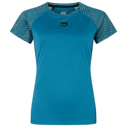 Canterbury Womens Superlight Graphic Training Tee - Blue Coral - Front