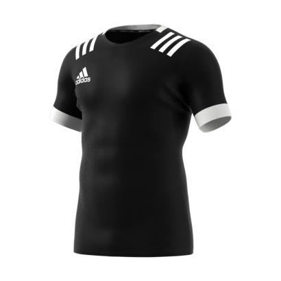 adidas 3S Rugby Match Shirt Black Kids - Front