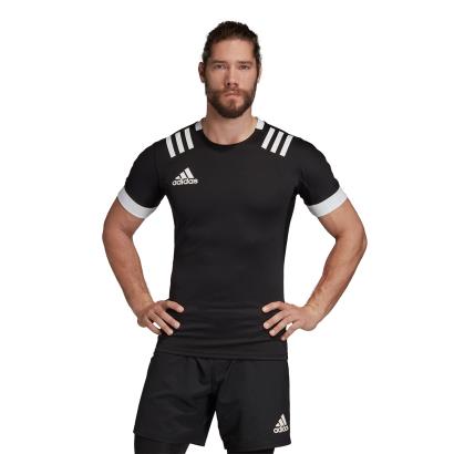 adidas 3S Rugby Match Shirt Black - Model 1