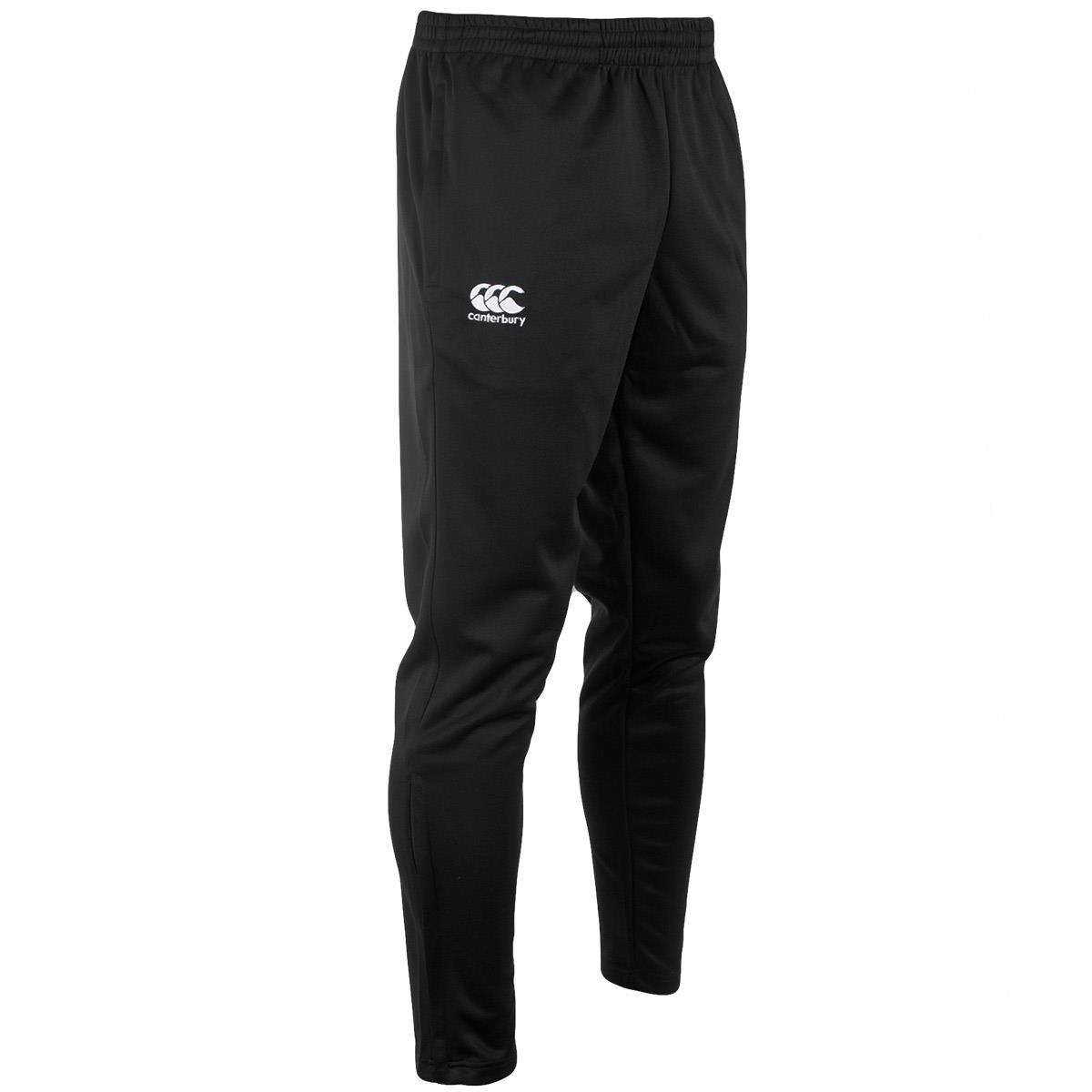 Mens Black Canterbury Stretch Tapered Poly Knit Pants | rugbystore