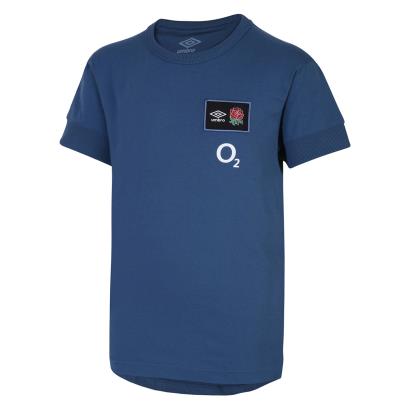England Kids Cotton T-Shirt - Ensign Blue 2023 - Front