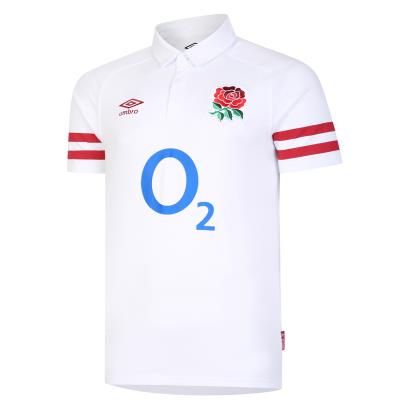 England Mens Classic Home Rugby Shirt - Short Sleeve White 2023 - Front
