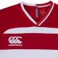 Canterbury Kids Teamwear Evader Hooped Rugby Match Shirt - Red a - Logo