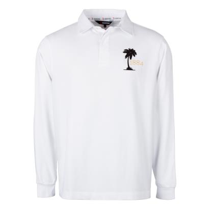 Fiji Mens Rugby Origins 1884 Rugby Shirt - Long Sleeve White - Front