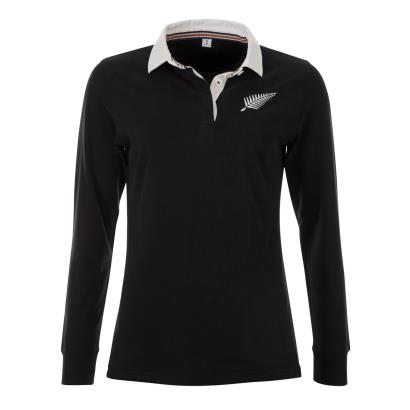 New Zealand Womens Heavyweight Vintage Rugby Shirt L/S - Front