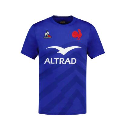 France Kids Home Rugby Shirt - Short Sleeve Royal 2023 - Front