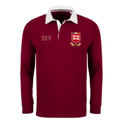 Georgia Mens World Cup Heavyweight Rugby Shirt - Burgundy - Front