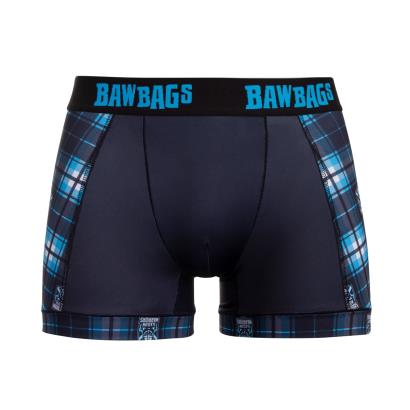 Bawbags Glasgow Warriors Mens Tartan Cool de Sacs Boxers - Black - Front