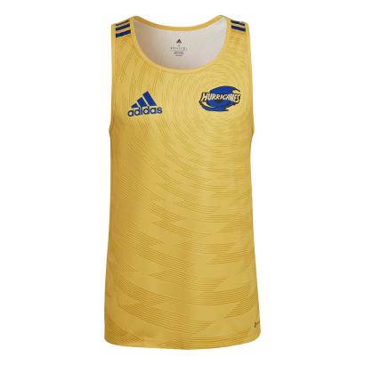 adidas Mens Super Rugby Hurricanes Performance Singlet - Gold - Front