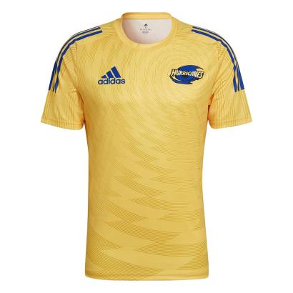 adidas Mens Super Rugby Hurricanes Performance Tee - Gold - Fron