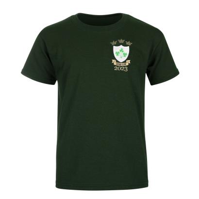 Ireland Kids Grand Slam 2023 Classic T-Shirt - Bottle Green - Fr