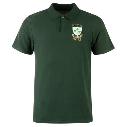 Ireland Mens Grand Slam 2023 Classic Polo Shirt - Bottle Green -
