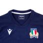 Italy Mens Training Rugby Shirt - Short Sleeve Navy 2023 - Italy and Macon Logos