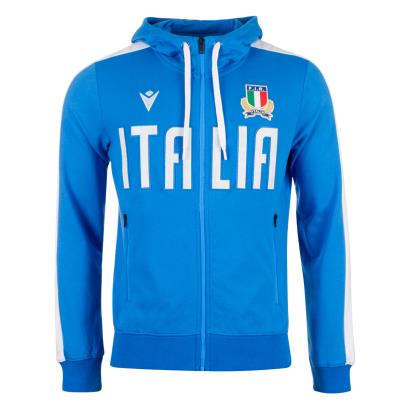 Italy Mens Travel Full Zip Hoodie - Azzurri 2023 - Front