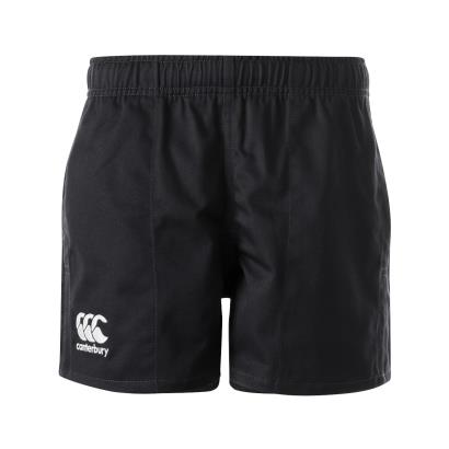 Canterbury Kids Cotton Professional Rugby Match Shorts - Black - Front