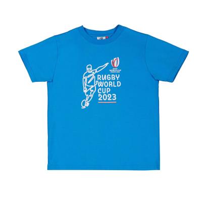 Kids Rugby World Cup 2023 Kicker Tee - Royal - Front