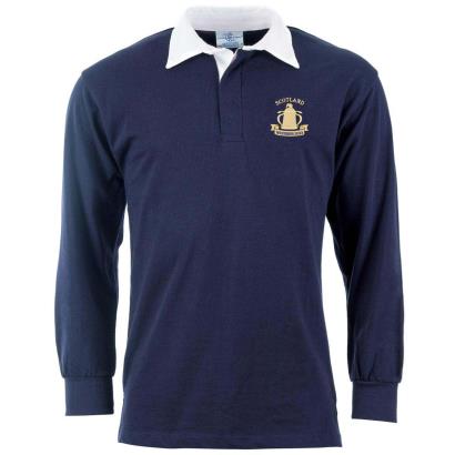Scotland Mens Cup Winners 2023 Classic Rugby Shirt - Navy - Front