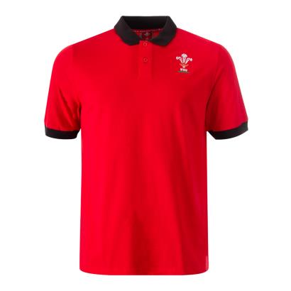Macron Wales Mens Polycotton Polo - Red - Front