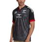 Maori All Blacks Mens Home Rugby Shirt - Short Sleeve Black 2023 - Model Front